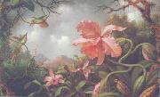 Martin Johnson Heade Orchids and Hummingbirds painting